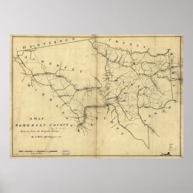 Poster Carte du comté de Somerset, New Jersey (1781) (Devant)