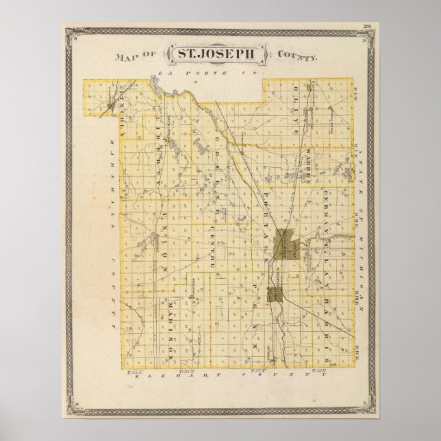 Poster Carte du comté de St Joseph (Devant)