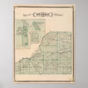 Poster Carte du comté de Starke avec Knox