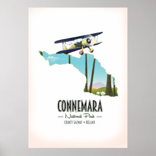 Poster Carte du Connemara National Park Comté de Galway I