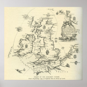 Poster Carte du cours de l'Armada espagnole