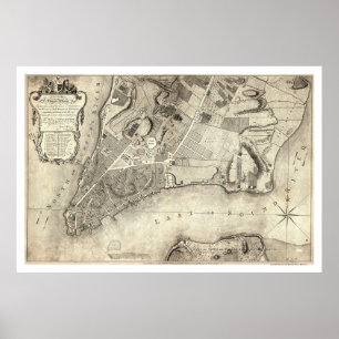 Poster Carte du début de New York 1776