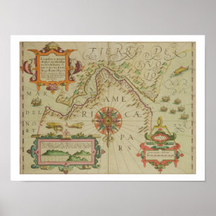 Poster Carte du détroit de Magellan, Patagonie, du M