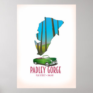 Poster Carte du district de Padley Gorge