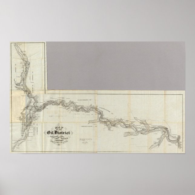 Poster Carte Du District Pétrolier Venango (Devant)