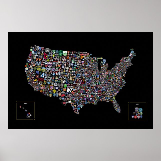Poster Carte Du Football Américain (Devant)