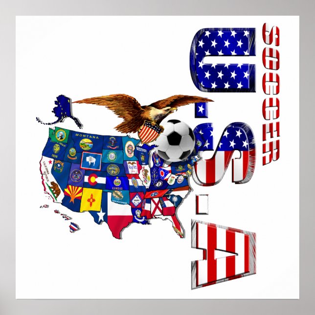 Poster Carte du football américain (Devant)