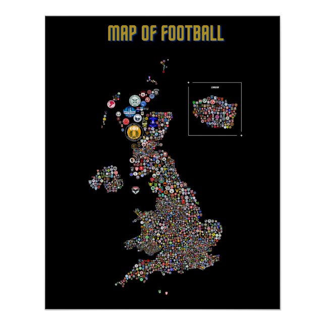 Poster Carte Du Football (UK) (Devant)