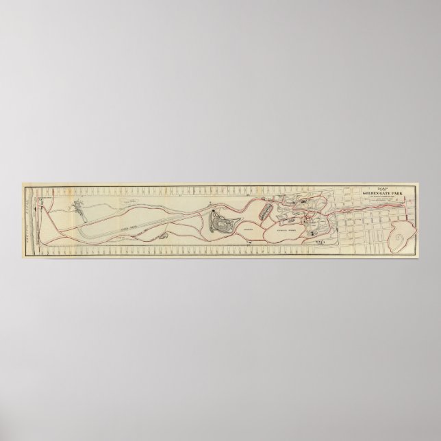 Poster Carte du Golden Gate Park (Devant)