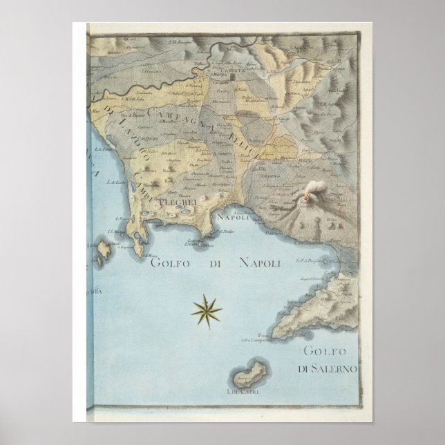 Poster Carte du golfe de Naples et des environs (Devant)