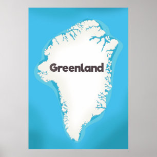 Poster Carte du Groenland