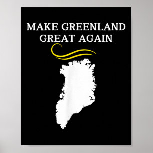 Poster Carte du Groenland avec les cheveux Trump faire Gr