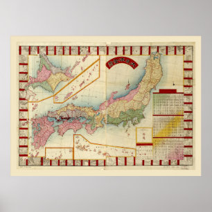 Poster Carte du Japon (1888)