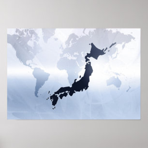 Poster Carte du Japon 2