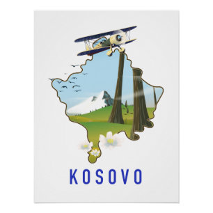 Poster Carte du Kosovo