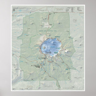 Poster Carte du lac Crater