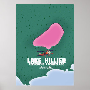 Poster Carte du lac Hillier en Australie.