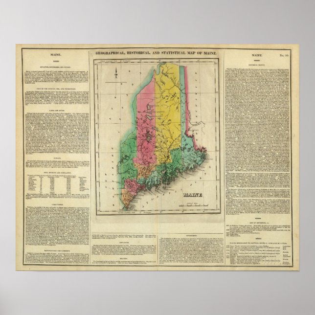 Poster Carte Du Maine (Devant)
