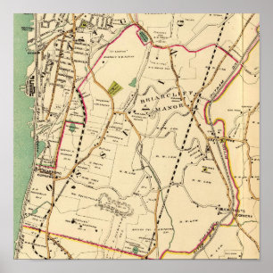 Poster Carte du Manoir de Briarcliff, New York, 1908