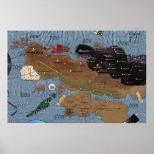 Poster Carte du métal (deuxième édition) Taille colossale