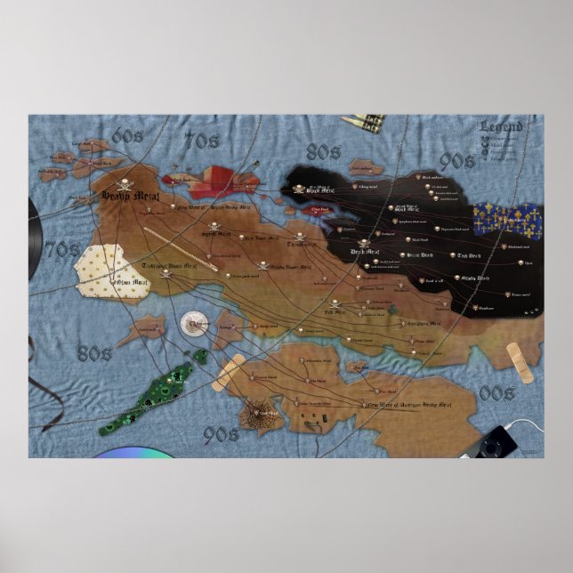 Poster Carte du métal (deuxième édition) Taille colossale (Devant)