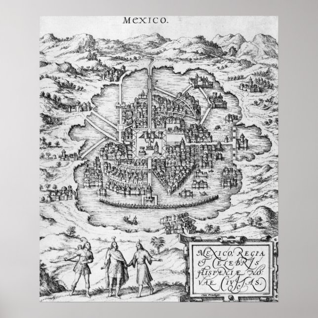 Poster Carte du Mexique (Devant)