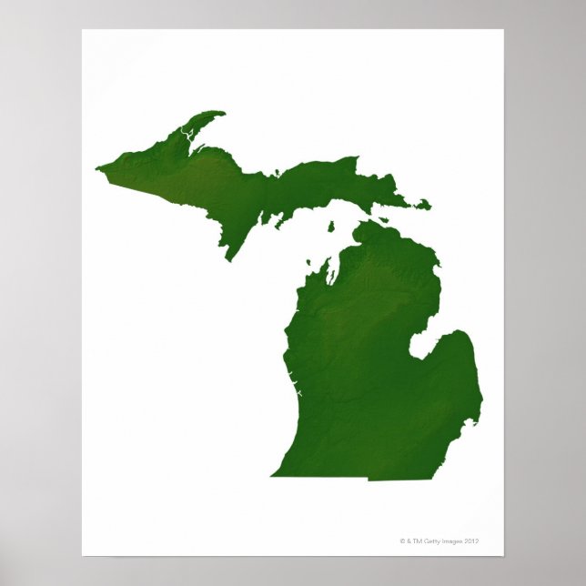 Poster Carte du Michigan (Devant)