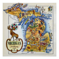 Carte du Michigan des années 1940