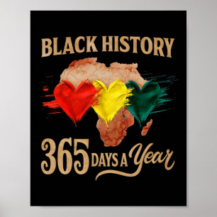 Poster Carte du Mois de l'Histoire des Noirs 365 Jours Af