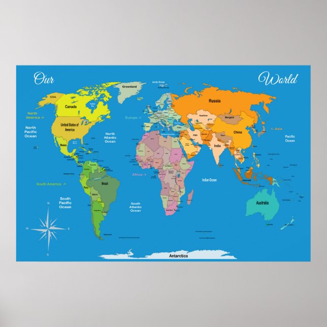 Poster Carte du monde (Devant)