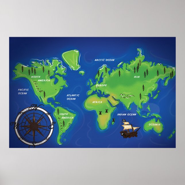 Poster Carte du monde (Devant)