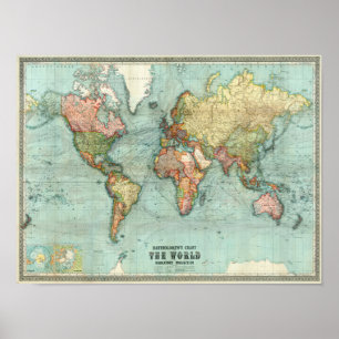 poster carte du monde