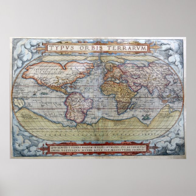 Poster Carte du monde 1572 (Devant)