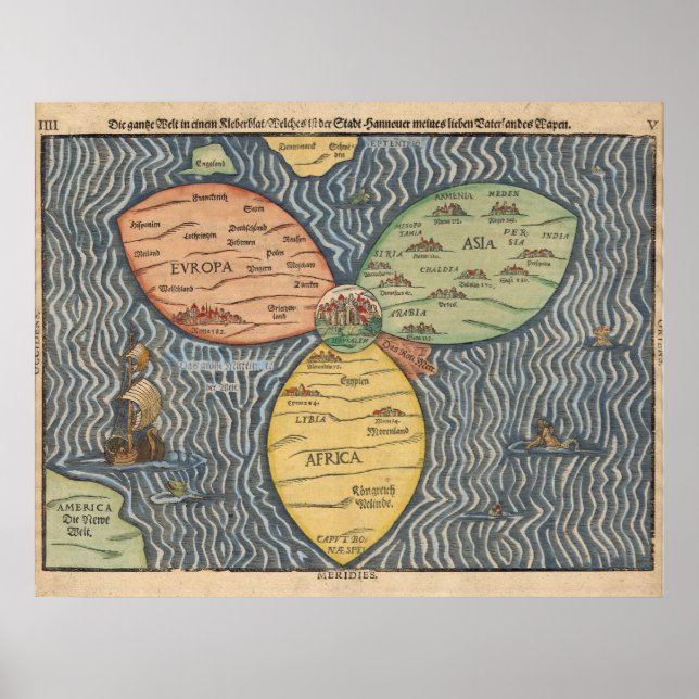 Poster Carte du monde 1581 (Devant)