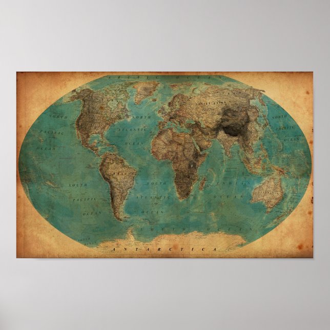 Poster Carte du monde 1938 (Devant)