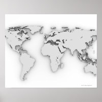 Carte du monde 3D, image générée par ordinateur