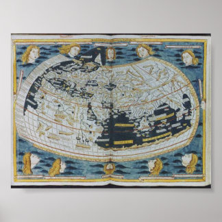 Poster Carte du monde antique 1482