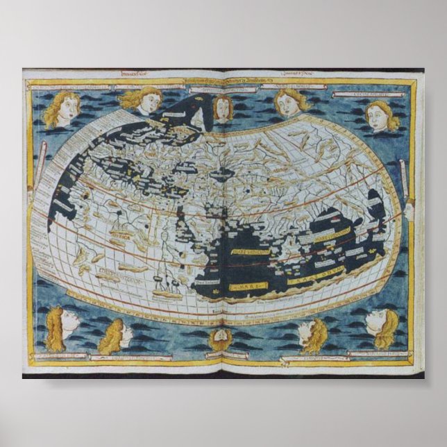Poster Carte du monde antique 1482 (Devant)