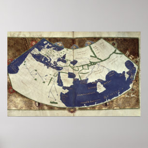 Poster Carte du monde connu, de 'Geographia'