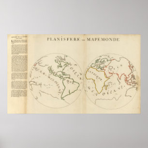 Poster Carte du monde dans 4 parts