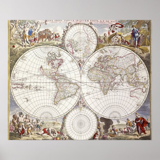 Poster Carte du monde d'Atlas Maior (Devant)