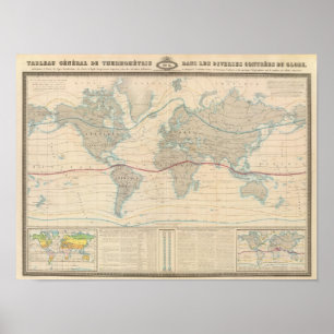 Poster Carte du monde de la végétation