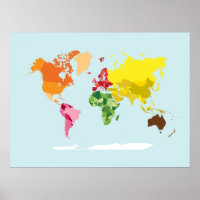 Carte du monde de Montessori Imprimer