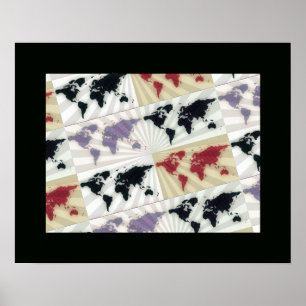Poster carte du monde des arts visuels