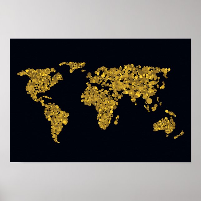 Poster Carte du monde des points d'or (Devant)