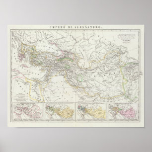 Poster Carte du monde d'hémisphère oriental