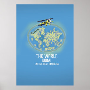Poster Carte du monde Dubaï Émirats arabes unis