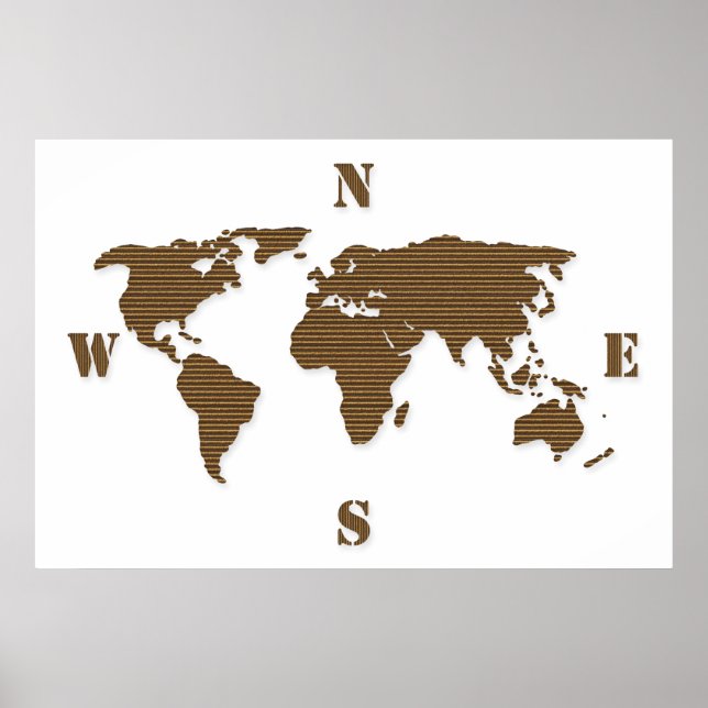 Poster carte du monde en carton (Devant)