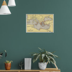 Poster Carte du monde grec antique (1899)