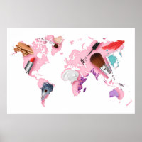 Carte du monde Pastel Comestics